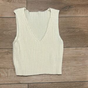 Sweater Tank Top, Size S, Cream